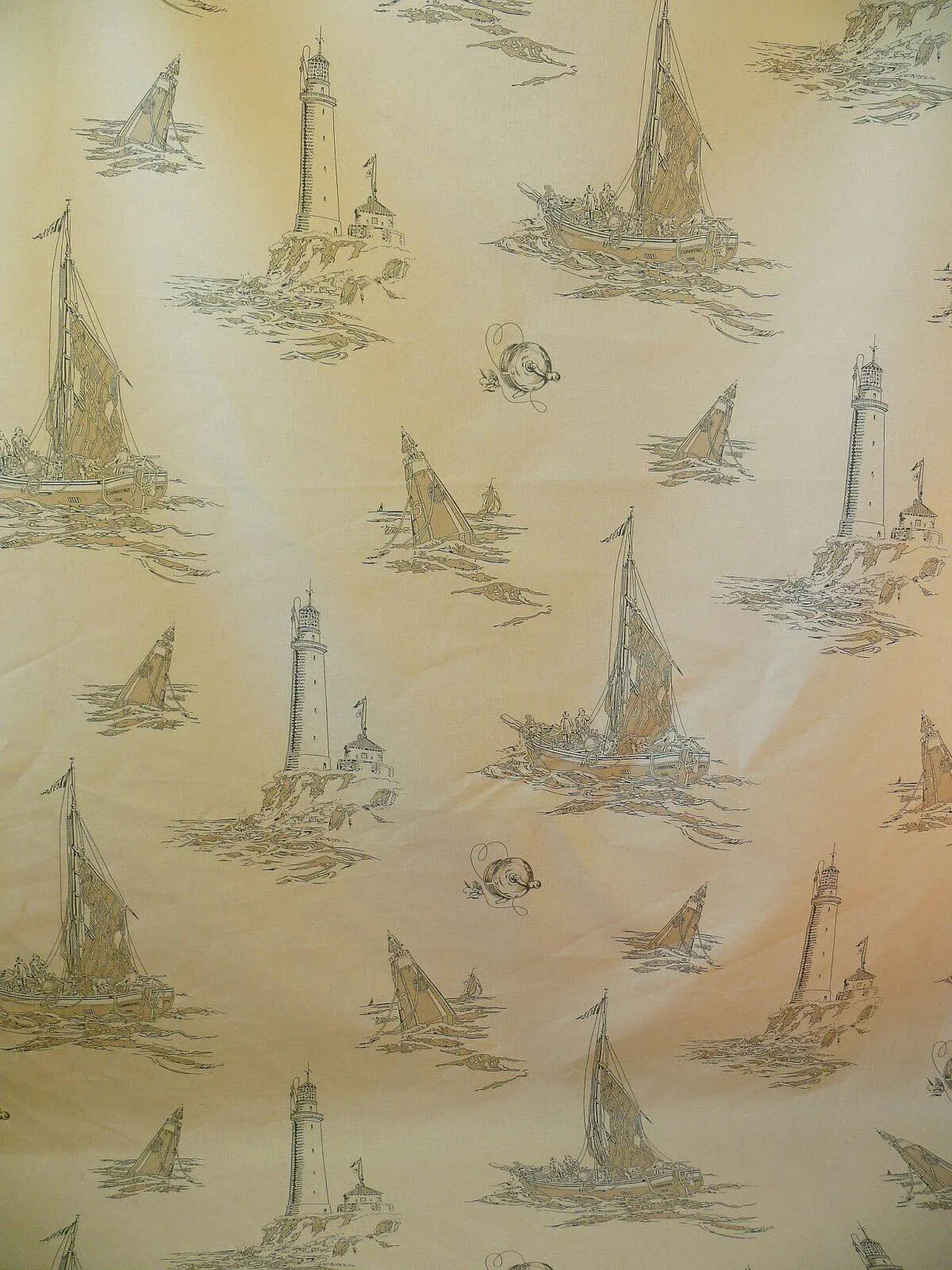 by yard Summer Hill "mariner Toile" Linen Black Natural Nautical Toile Boats Ship MSRPUSD 248/y