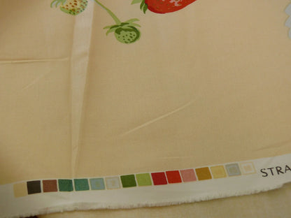 Brunschwig &amp; Fils Strawberry Fayer Print Butter Yellow Pink Red Delicious