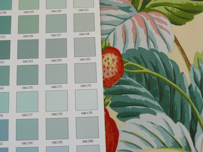 Brunschwig &amp; Fils Strawberry Fayer Print Butter Yellow Pink Red Delicious