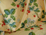 Brunschwig &amp; Fils Strawberry Fayer Print Butter Yellow Pink Red Delicious