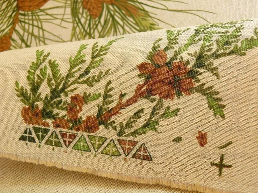 By Yard Schumacher Woodlands Hb Lehman Connor Pine Maple Cypress Tree Linen MSRP USD 196/Y (#560)