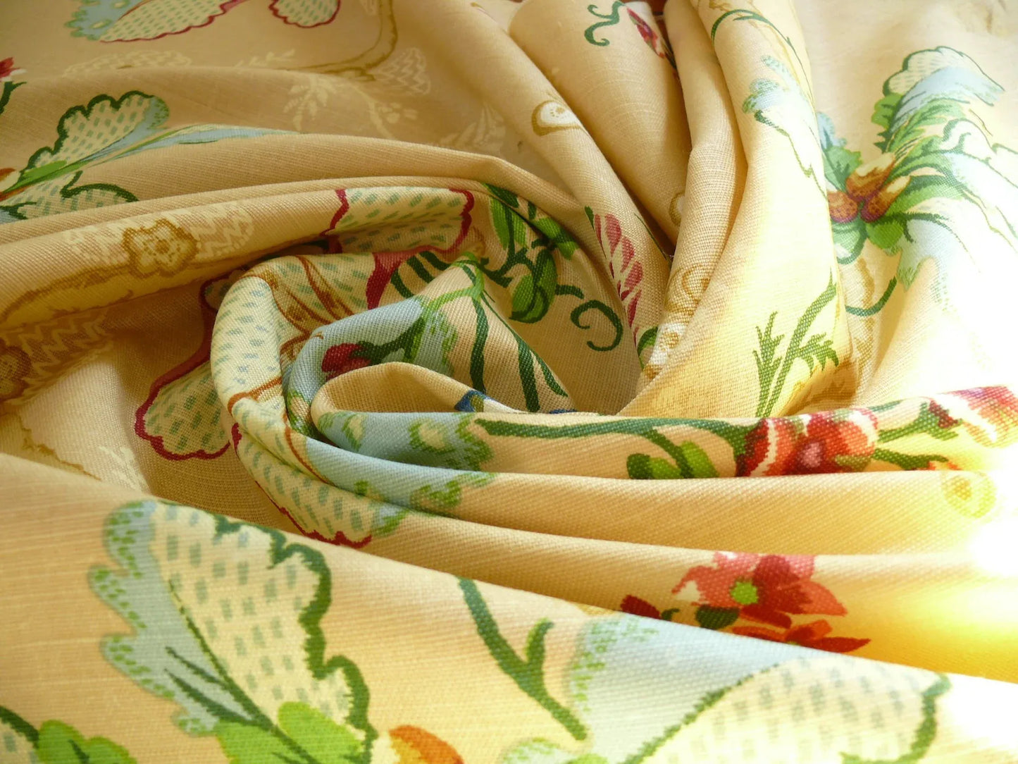 By Yard Brunschwig &amp; Fils Fabriano Pine Cone Print Light Butter Yellow Linen Print