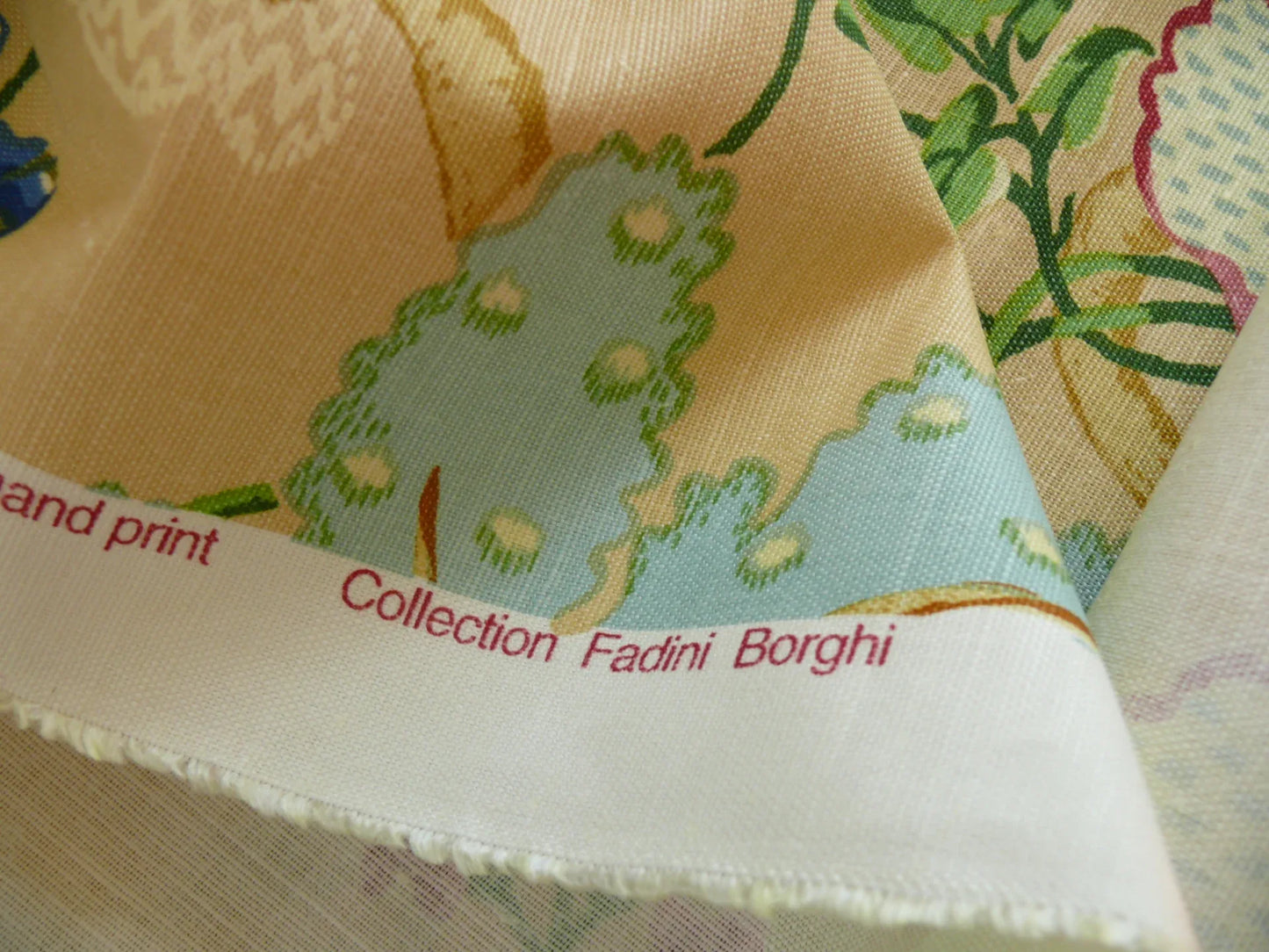 By Yard Brunschwig &amp; Fils Fabriano Pine Cone Print Light Butter Yellow Linen Print