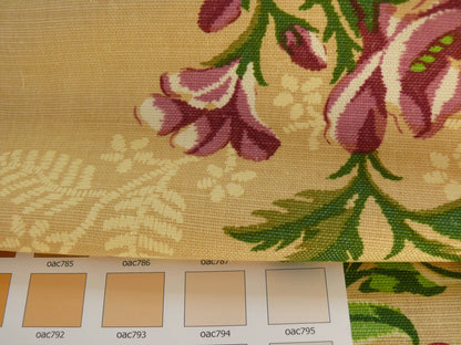 By Yard Brunschwig &amp; Fils Fabriano Pine Cone Print Light Butter Yellow Linen Print