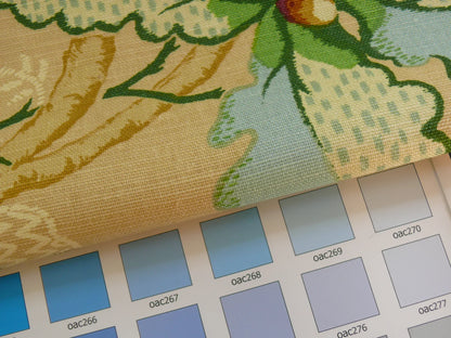 By Yard Brunschwig &amp; Fils Fabriano Pine Cone Print Light Butter Yellow Linen Print