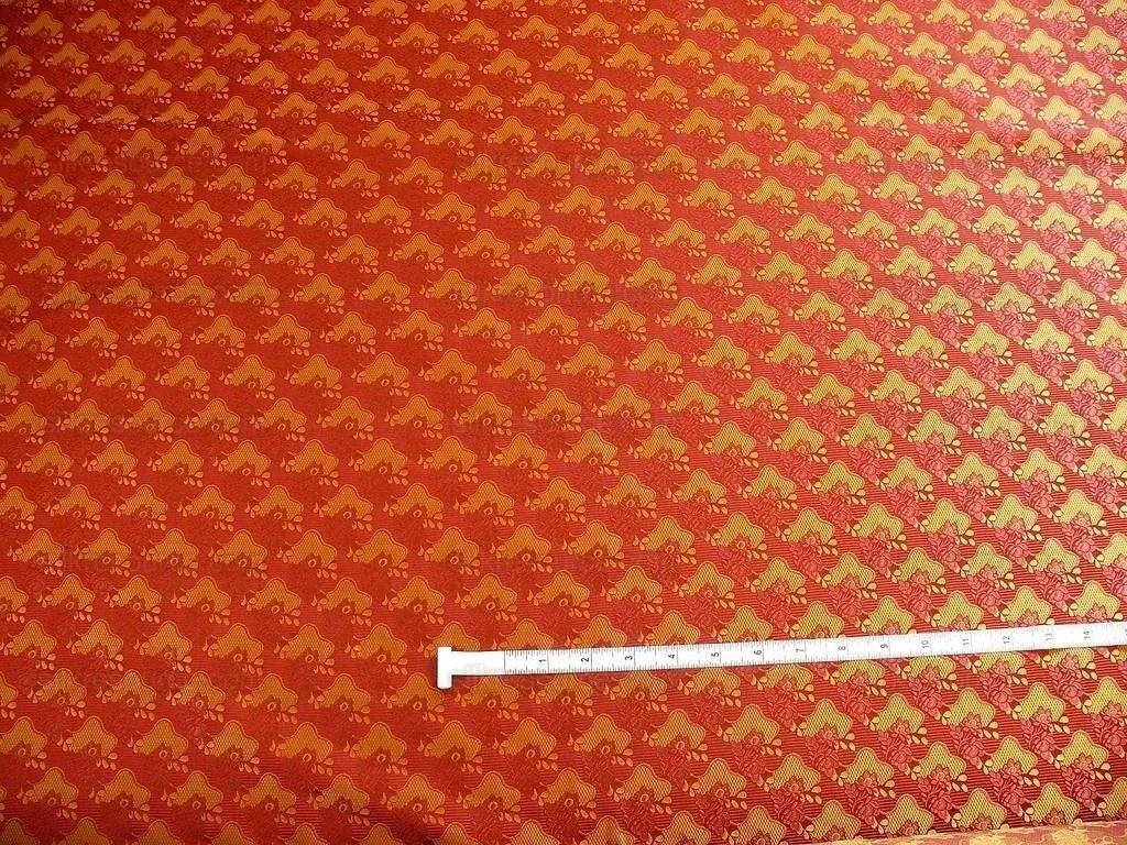 Wow! Silk Lampas Rich Carbernet Gold Petite Lace Fleur