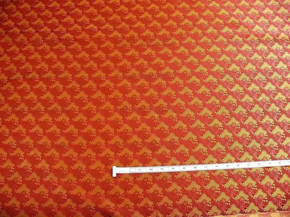 Wow! Silk Lampas Rich Carbernet Gold Petite Lace Fleur