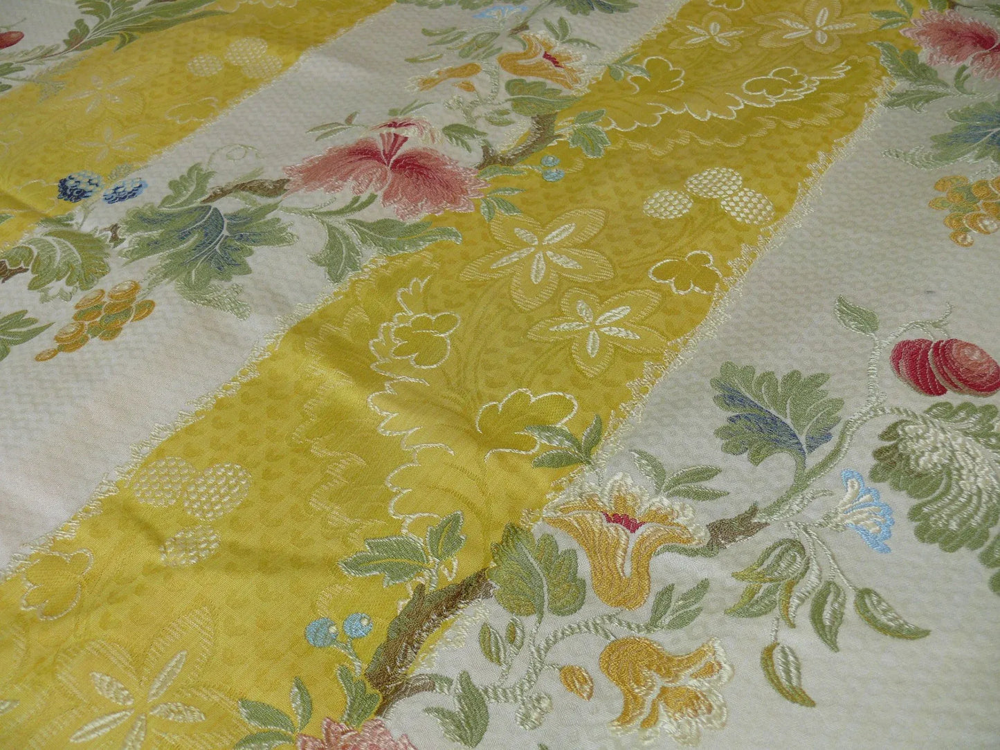 Scalamandre Colony Villa Lante Stripe Multi on Salmon Orange Renaissance Classic MSRP USD 578/y