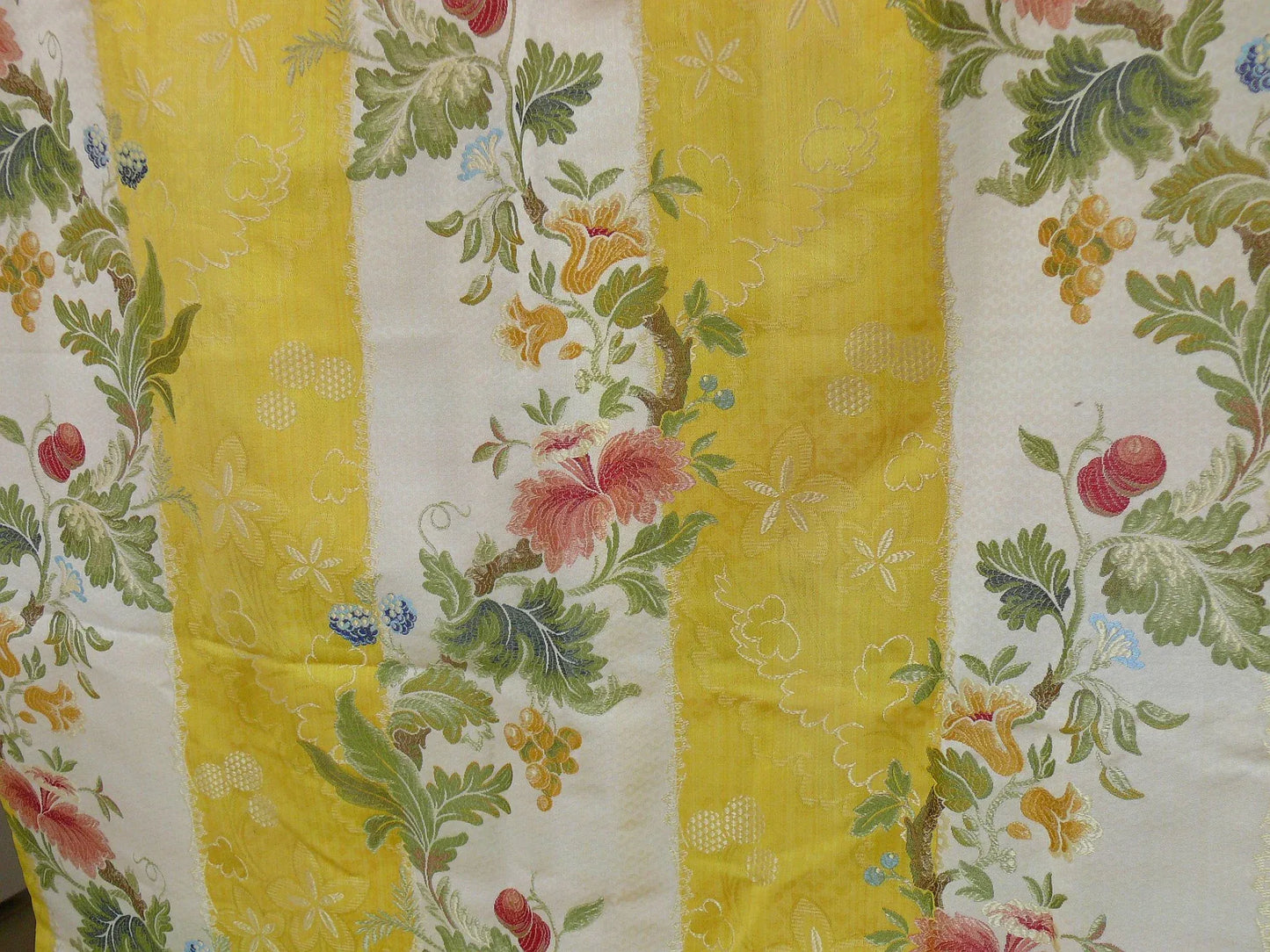 Scalamandre Colony Villa Lante Stripe Multi on Prussian Blue and Bisque Renaissance Classic MSRP USD 558/y