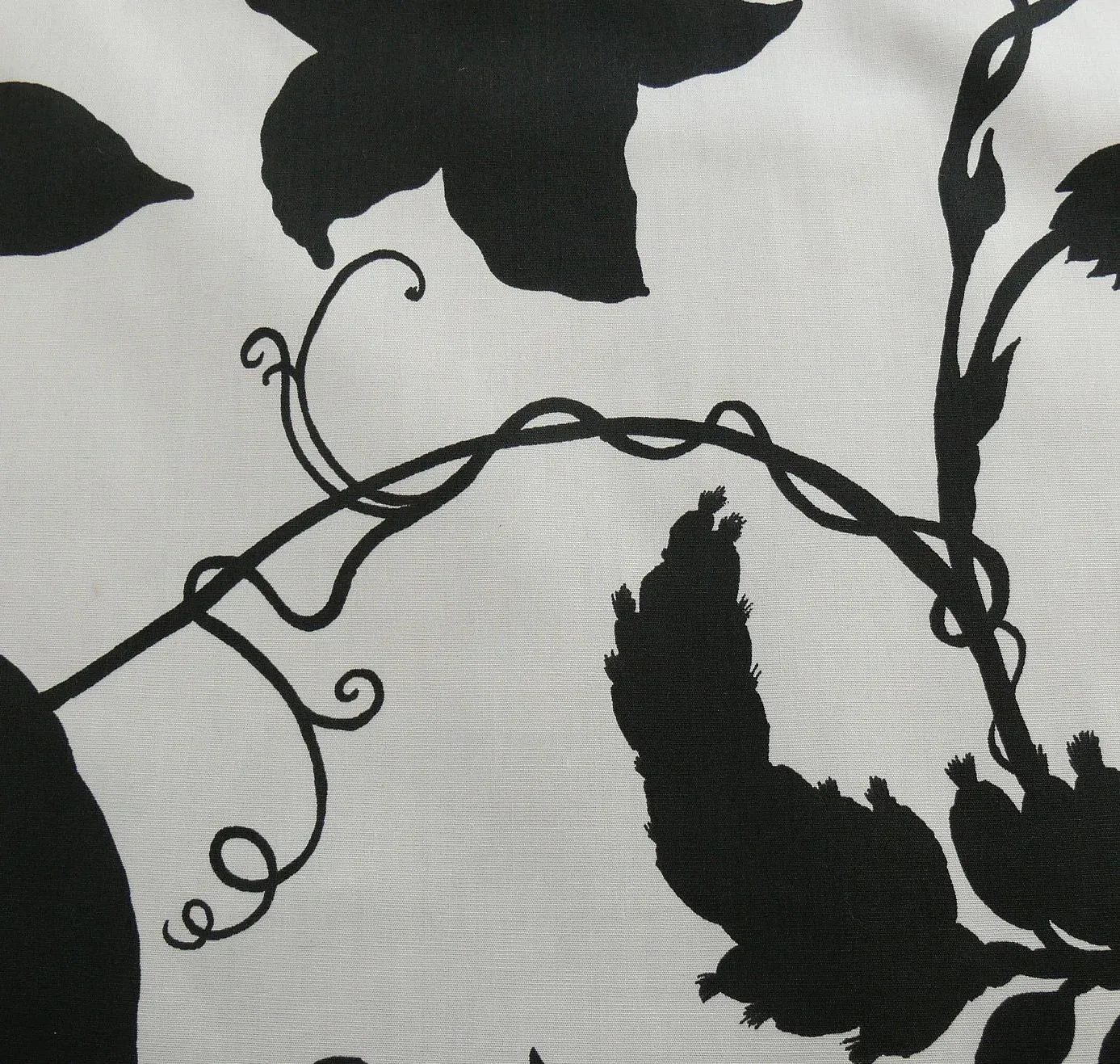 By Yd Duralee "Flora Imperialis Black" &amp; WHITE COTTON BIRD DRAGONFLY Print