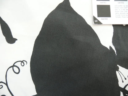 By Yd Duralee "Flora Imperialis Black" &amp; WHITE COTTON BIRD DRAGONFLY Print