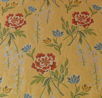 By yard  Kravet Couture Garden Blossoms Flower Tapestry Yellow Gold Red Blue Rose MSRP USD109/Y
