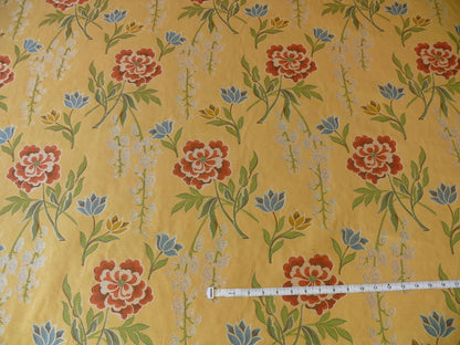 By yard  Kravet Couture Garden Blossoms Flower Tapestry Yellow Gold Red Blue Rose MSRP USD109/Y
