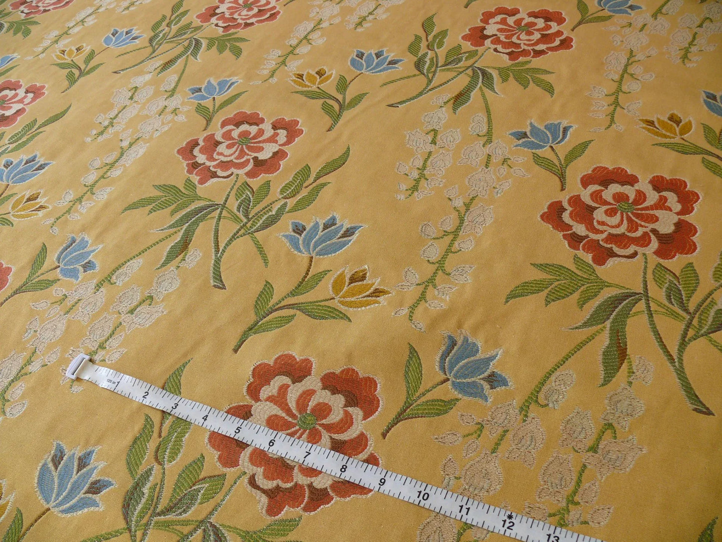 By yard  Kravet Couture Garden Blossoms Flower Tapestry Yellow Gold Red Blue Rose MSRP USD109/Y