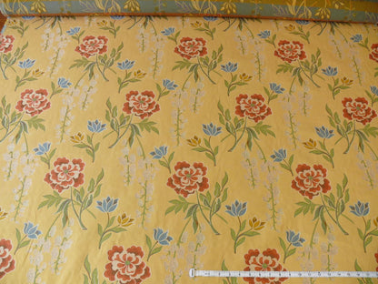 By yard  Kravet Couture Garden Blossoms Flower Tapestry Yellow Gold Red Blue Rose MSRP USD109/Y