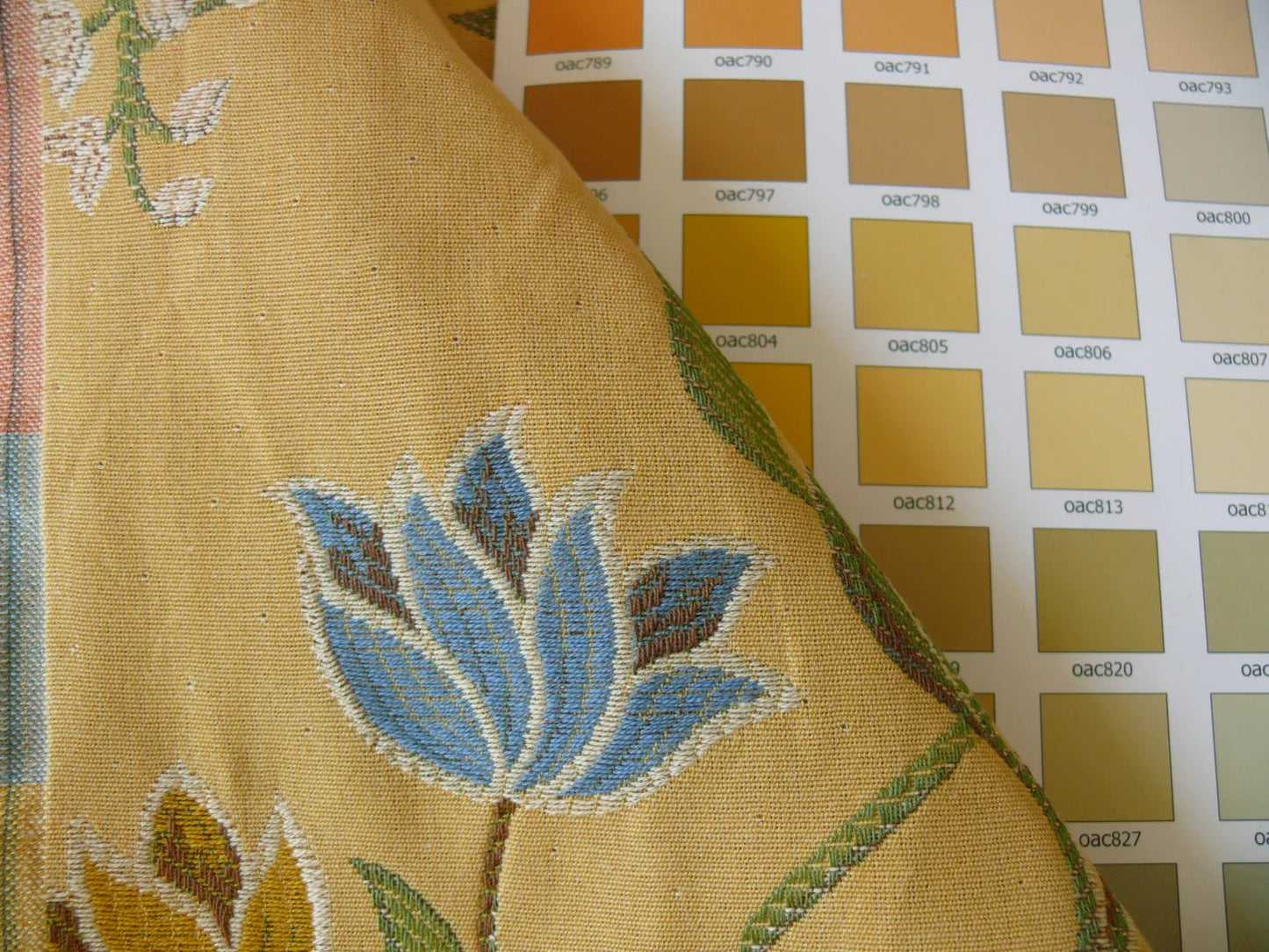 By yard  Kravet Couture Garden Blossoms Flower Tapestry Yellow Gold Red Blue Rose MSRP USD109/Y