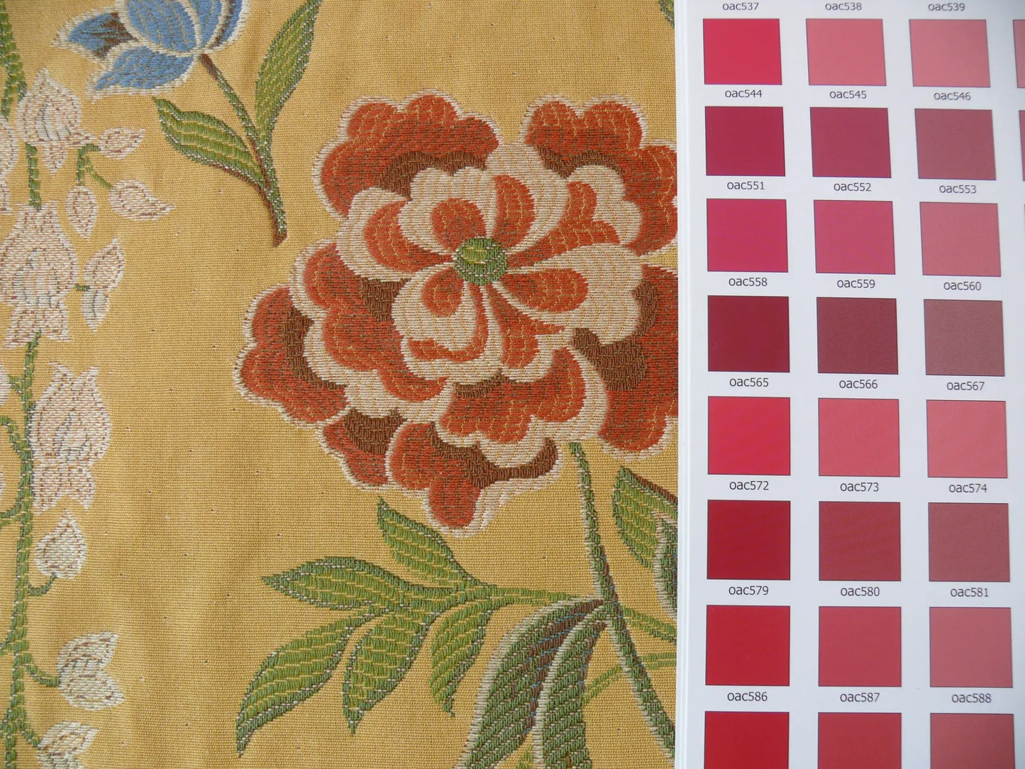 By yard  Kravet Couture Garden Blossoms Flower Tapestry Yellow Gold Red Blue Rose MSRP USD109/Y