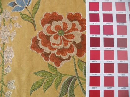 By yard  Kravet Couture Garden Blossoms Flower Tapestry Yellow Gold Red Blue Rose MSRP USD109/Y