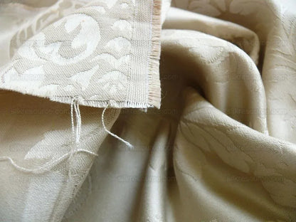 Scalamandre Classic Point Ii Damask Beige White Cotton (#841) MSRP USD 200/Y