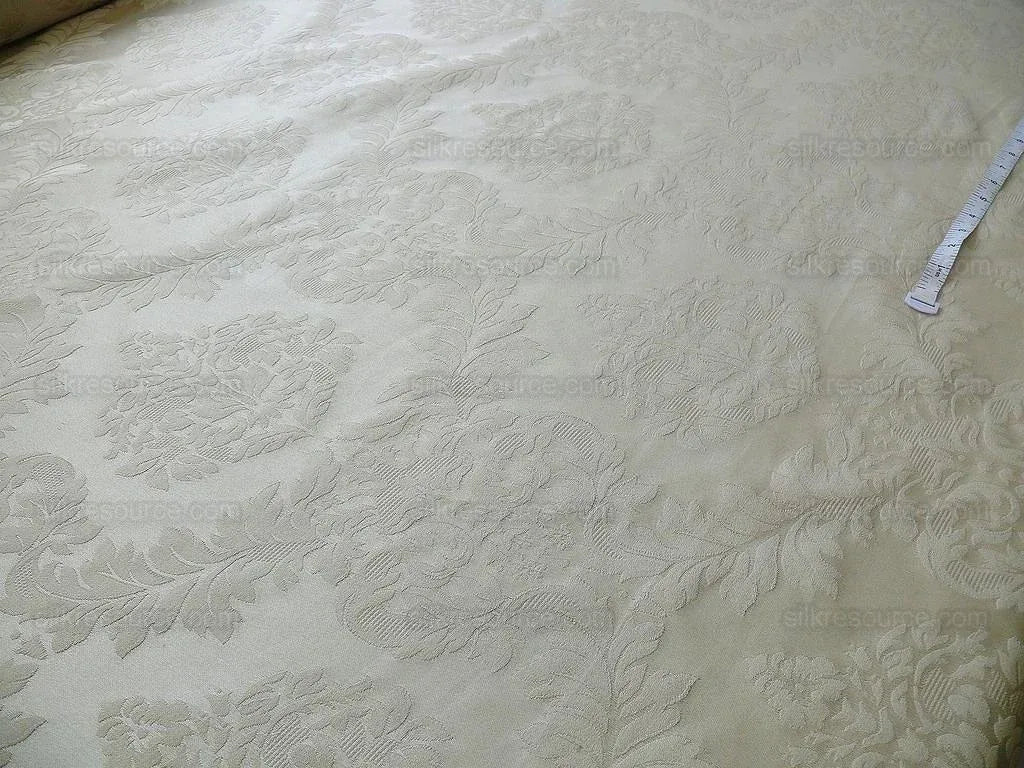 Scalamandre Classic Point Ii Damask Beige White Cotton (#841) MSRP USD 200/Y