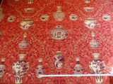 By Yd Lee Jofa Vasi Cinesi Print Chinese Ginger Jar Vase Red Plum Cotton MSRP USD 196/y
