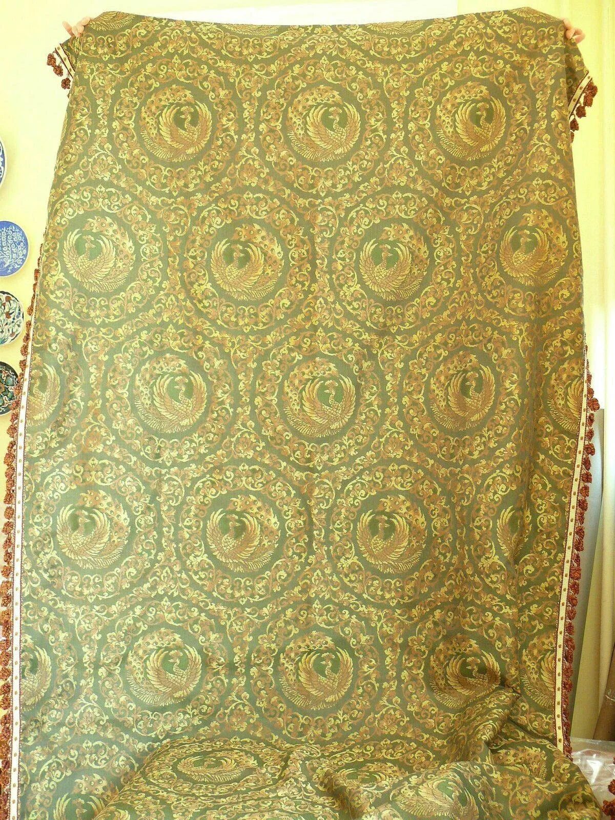 Custom Sewing &amp; Design---2 pillows custom made with Scalamandre Tipperary Check Celadon and Cream Plaid Check Silk Green White