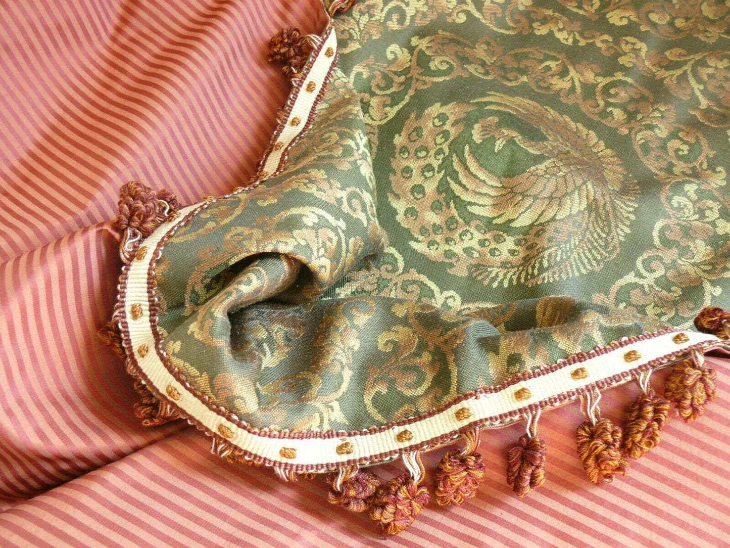 Custom Sewing &amp; Design---2 pillows custom made with Scalamandre Tipperary Check Celadon and Cream Plaid Check Silk Green White