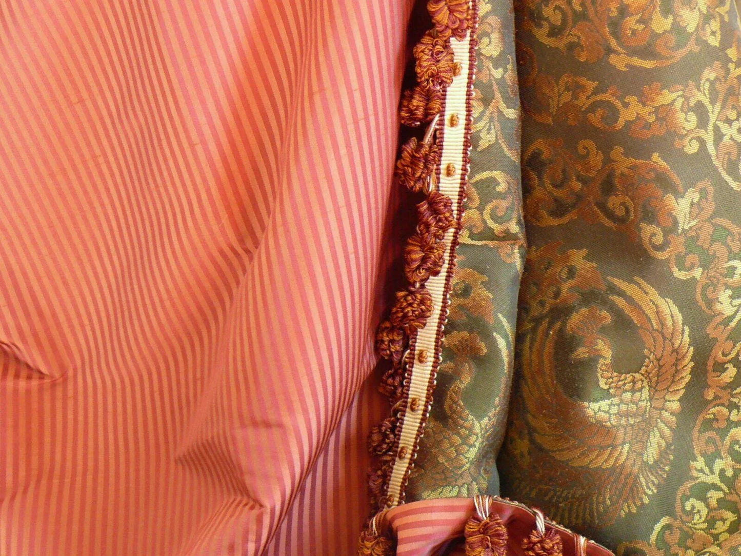 Custom Sewing &amp; Design---2 pillows custom made with Scalamandre Tipperary Check Celadon and Cream Plaid Check Silk Green White