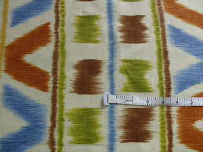 By Yd Kravet Prospect Ikat 100% Linen Suzani Print Tom Filicia Adobe Brown Green Red Blue  MSRP USD 99.80