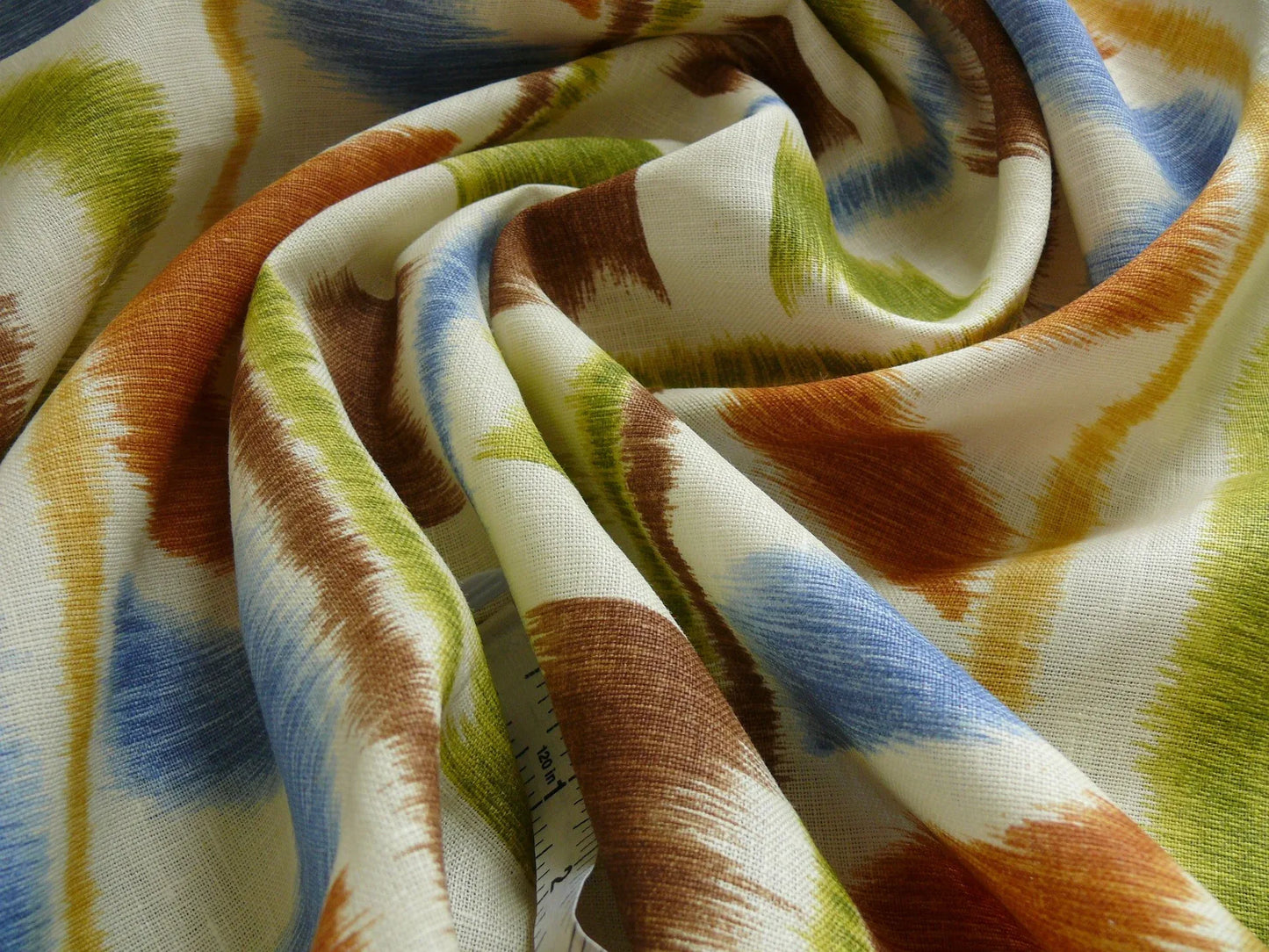 By Yd Kravet Prospect Ikat 100% Linen Suzani Print Tom Filicia Adobe Brown Green Red Blue  MSRP USD 99.80