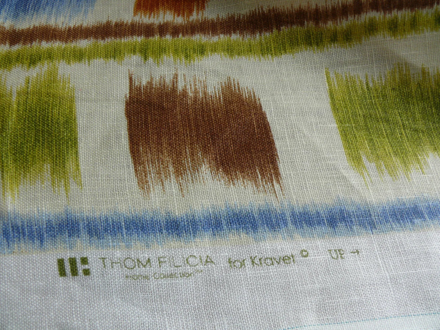 By Yd Kravet Prospect Ikat 100% Linen Suzani Print Tom Filicia Adobe Brown Green Red Blue  MSRP USD 99.80