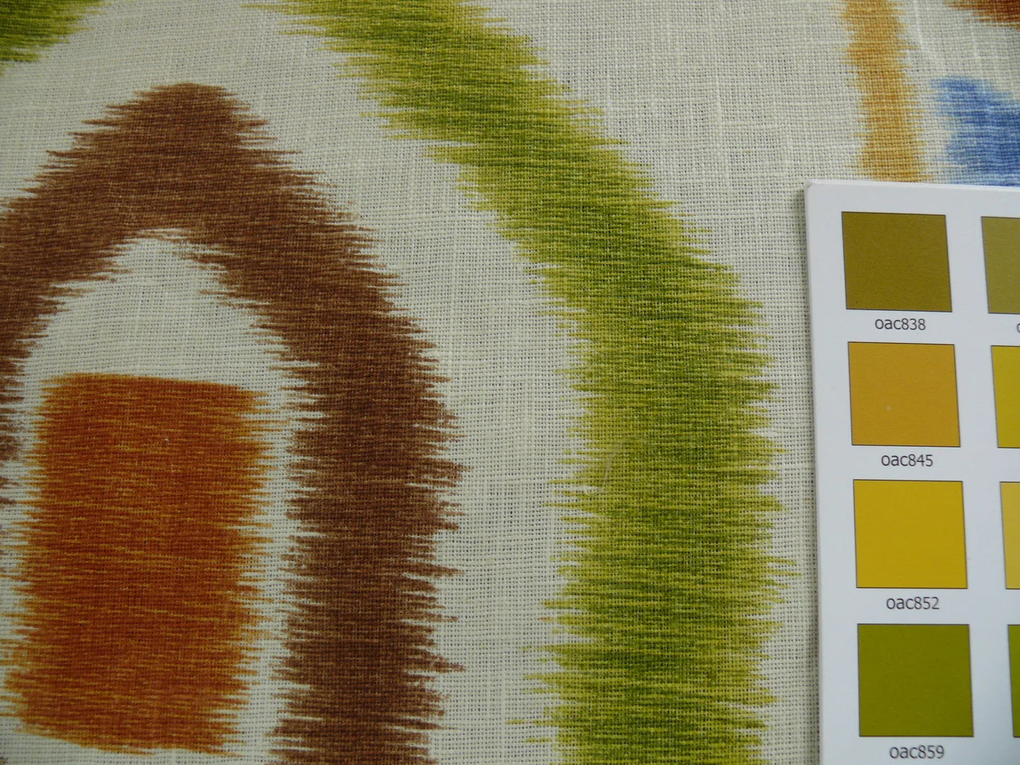 By Yd Kravet Prospect Ikat 100% Linen Suzani Print Tom Filicia Adobe Brown Green Red Blue  MSRP USD 99.80