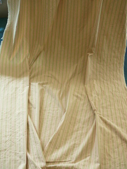 By Yd Designer Modesto Muted Green &amp; Pink Stripe Textured Cotton #1033a, 1054