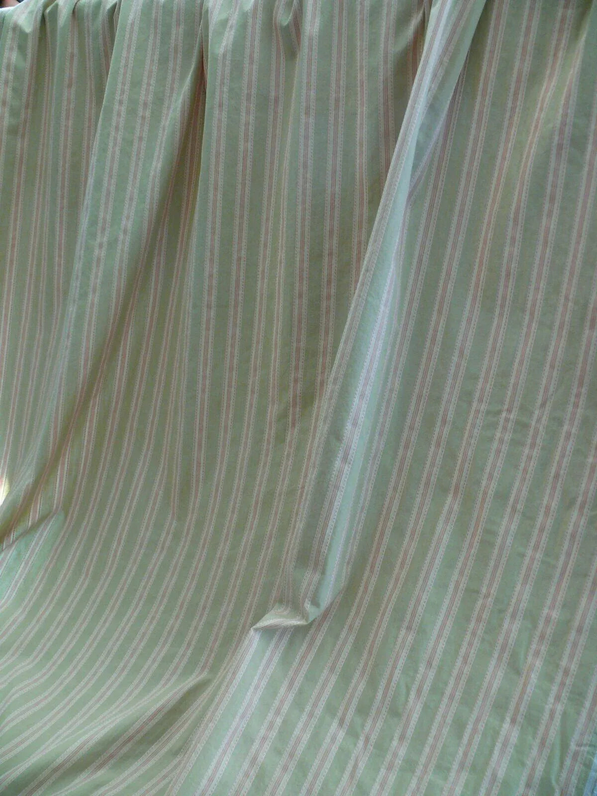 By Yd Designer Modesto Muted Green &amp; Pink Stripe Textured Cotton #1033a, 1054