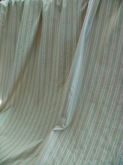 By Yd Designer Modesto Muted Green &amp; Pink Stripe Textured Cotton #1033a, 1054