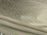 By Yd Designer Modesto Muted Green &amp; Pink Stripe Textured Cotton, 1054
