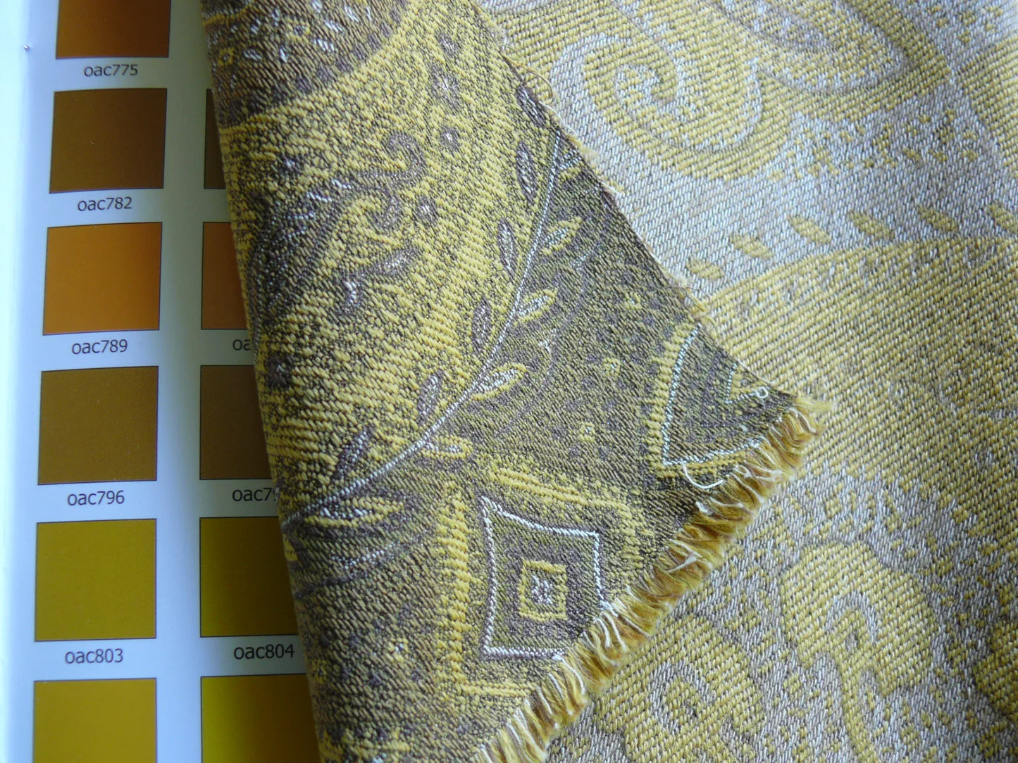 Bty Scalamandre Kismet Yellow Brown Intricate Wool Jacquard MSRP USD180/y