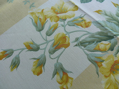 Travers Carnavalet Silky Linen Print Large Bouquet Pink Yellow Blue