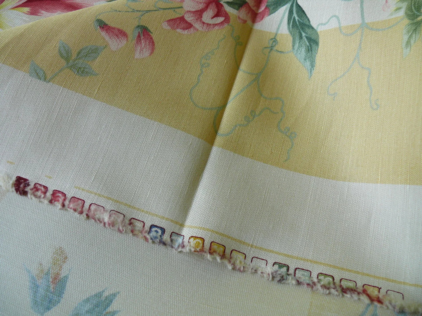 Travers Carnavalet Silky Linen Print Large Bouquet Pink Yellow Blue