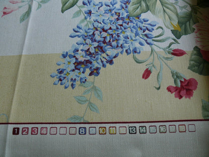 Travers Carnavalet Silky Linen Print Large Bouquet Pink Yellow Blue