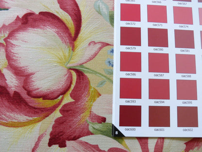 Travers Carnavalet Silky Linen Print Large Bouquet Pink Yellow Blue