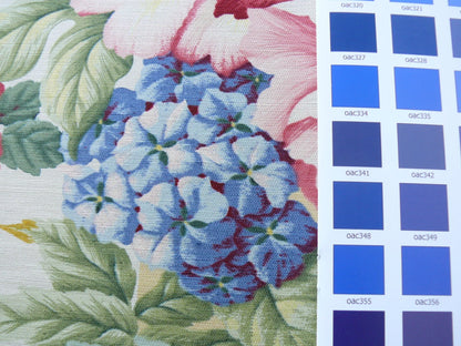 Travers Carnavalet Silky Linen Print Large Bouquet Pink Yellow Blue