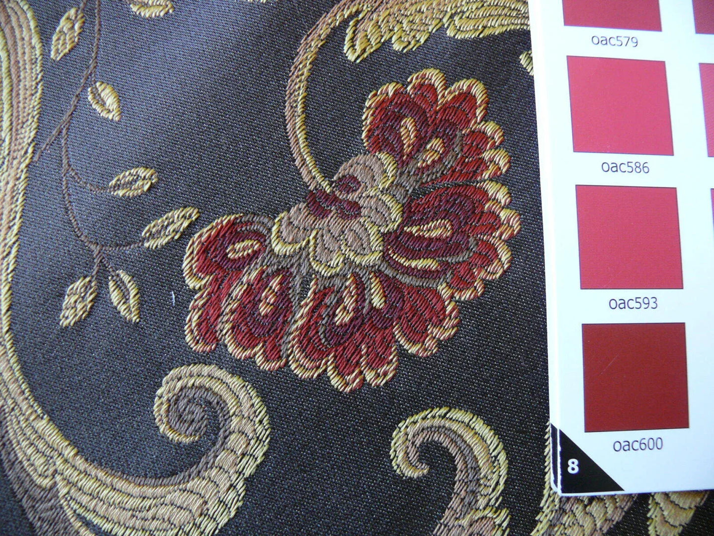 **On hold Coraggio Textile Donatello Red Rose Gold Flourishes Dark Brown 3y MSRP USD 538/Y