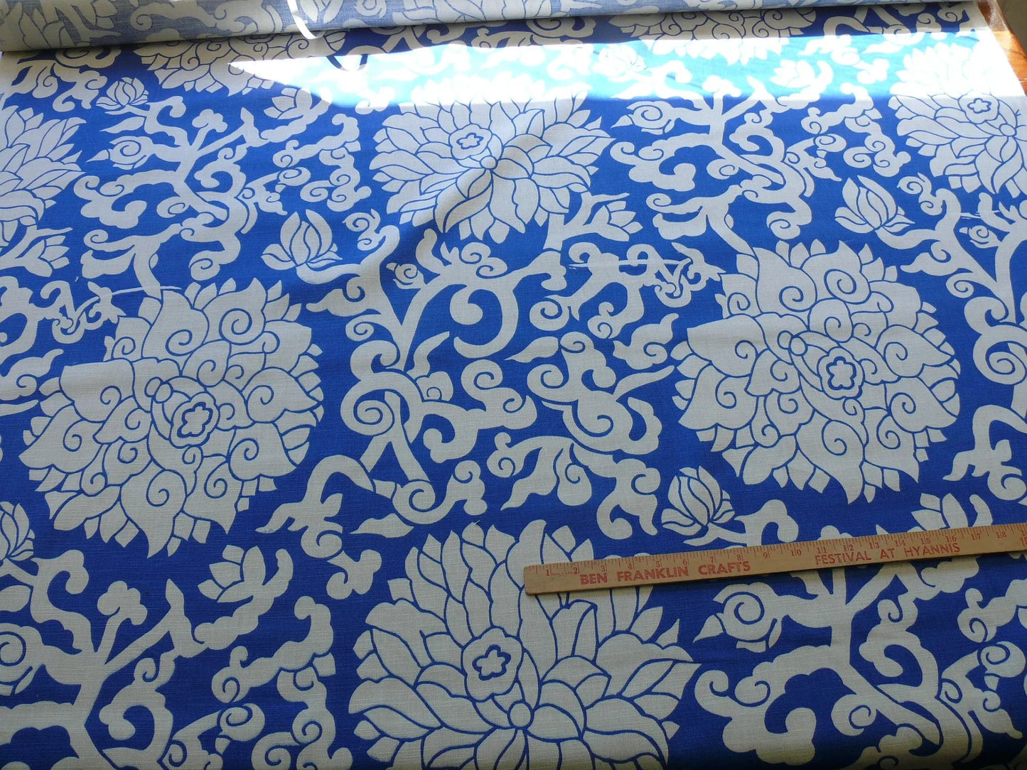 10Y+ Duralee Blossom Chinoiserie Porcelain print cotton INDIGO BLUE white by Thomas PAUL