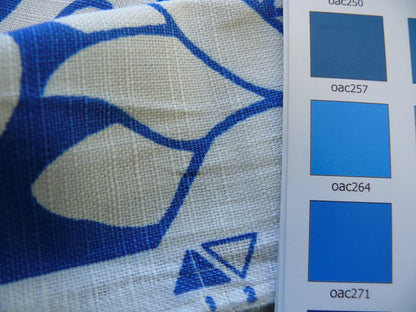 10Y+ Duralee Blossom Chinoiserie Porcelain print cotton INDIGO BLUE white by Thomas PAUL