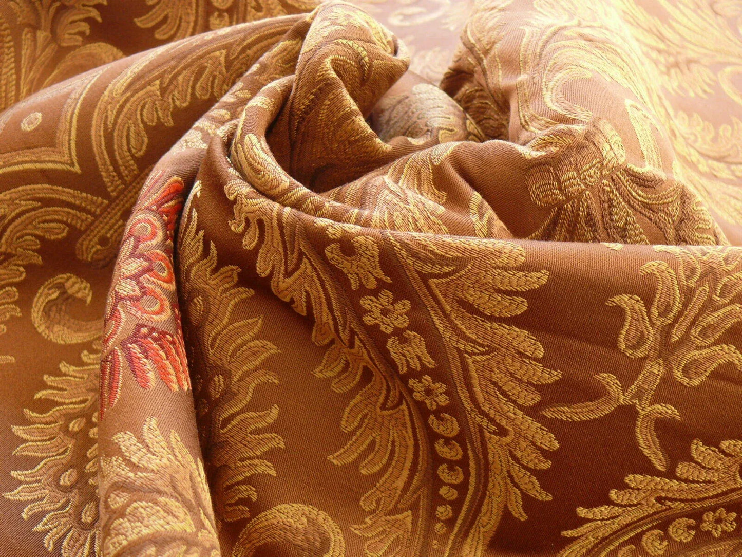 ** On hold 3y Coraggio Silk Heavy Brocade Artichoke Renaissance Crimson Red Gold B17-20