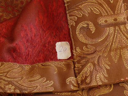** On hold 3y Coraggio Silk Heavy Brocade Artichoke Renaissance Crimson Red Gold B17-20