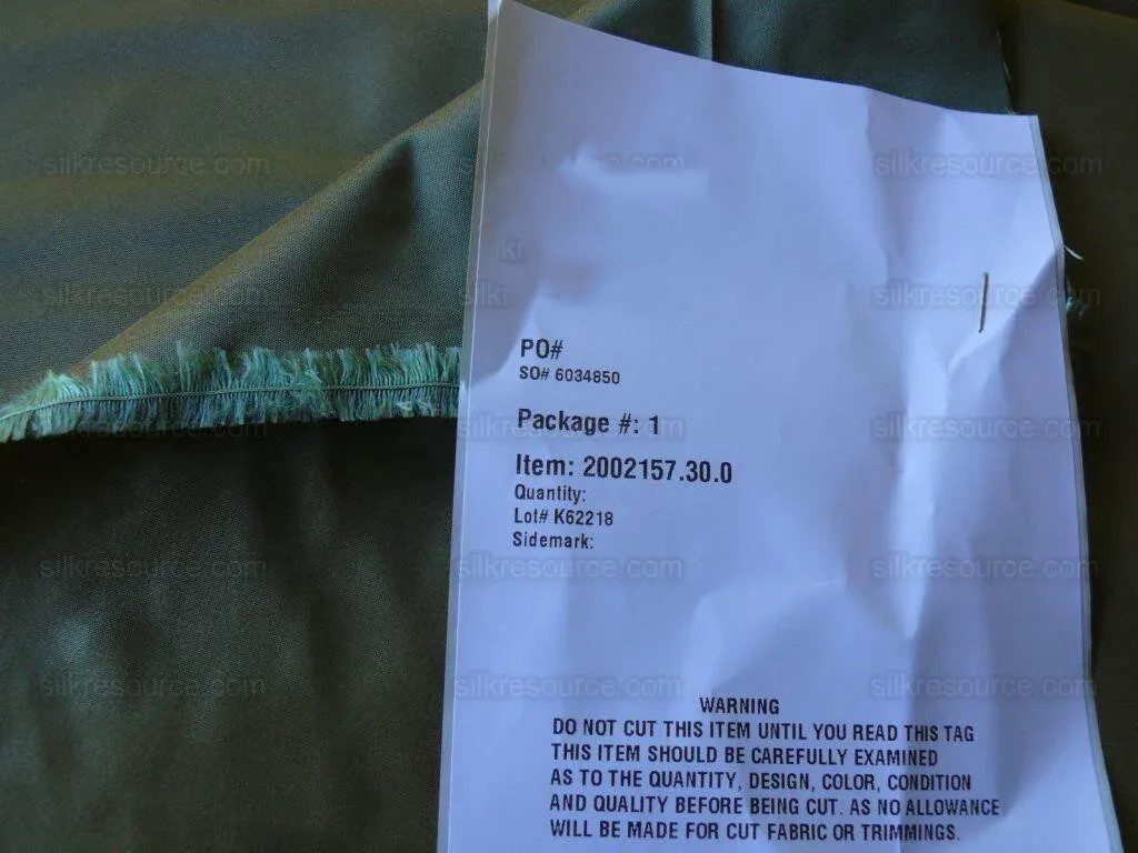 By Yard Lee Jofa Palais Silk Taffeta Olive Green 100% Silk MSRP USD 198/Y