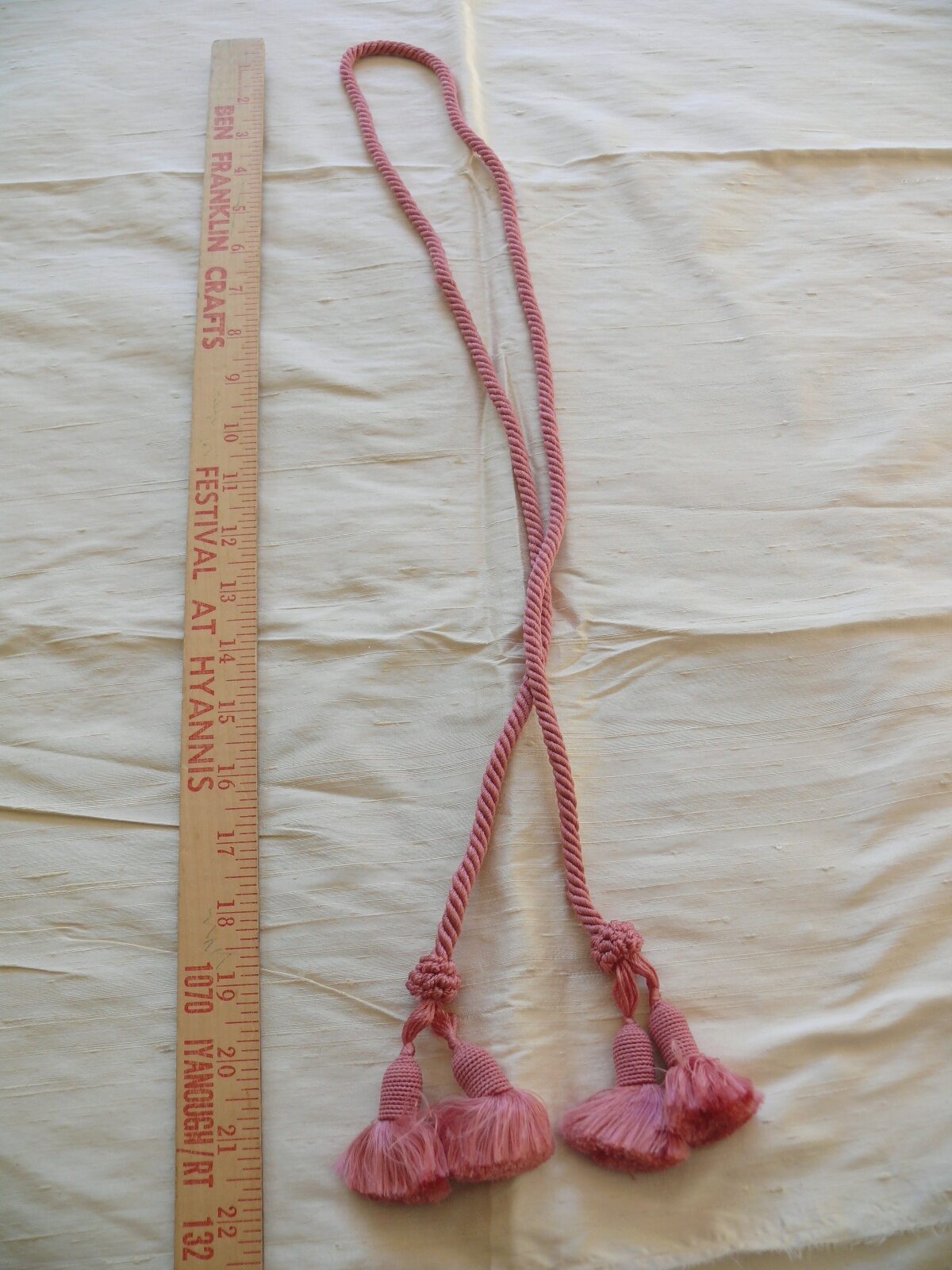 Scalamandre Beehive Chair Tieback100% Silk Raspberry Pink About 44"L MSRP USD 200+