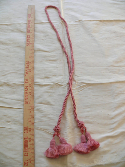 Scalamandre Beehive Chair Tieback100% Silk Raspberry Pink About 44"L MSRP USD 200+